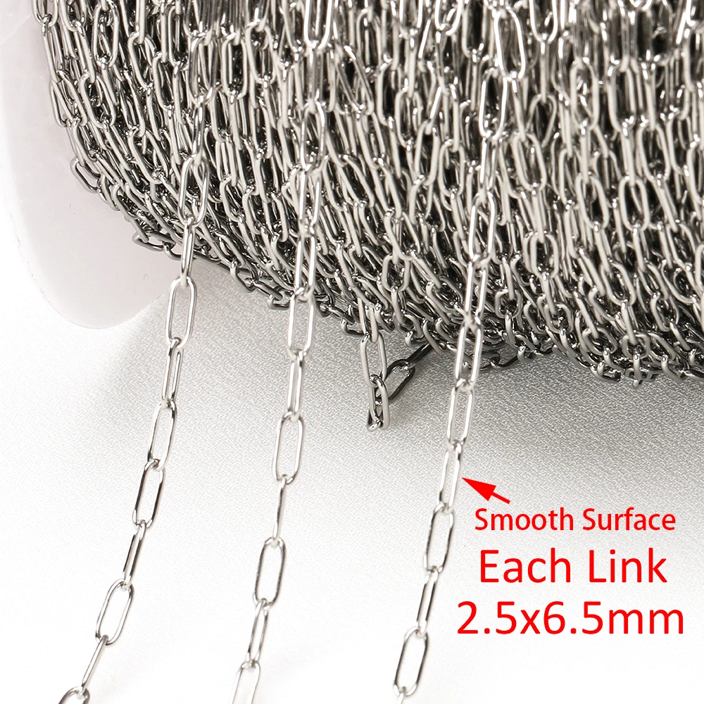2Meters 2,5 mm din Oțel Inoxidabil de Aur Lanturi pentru Bijuterii DIY Brățară Colier Cravată Accesorii Închis de Link-ul de Lant Oval 4