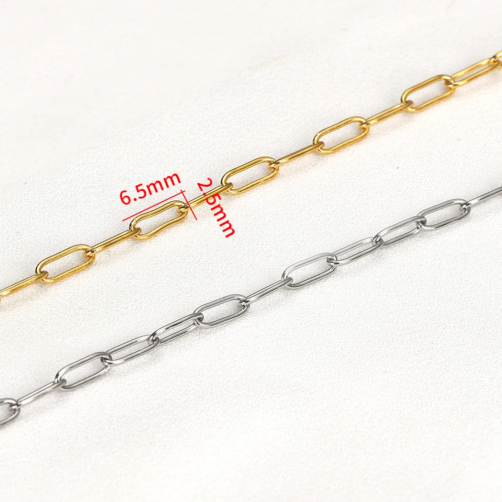 2Meters 2,5 mm din Oțel Inoxidabil de Aur Lanturi pentru Bijuterii DIY Brățară Colier Cravată Accesorii Închis de Link-ul de Lant Oval 5