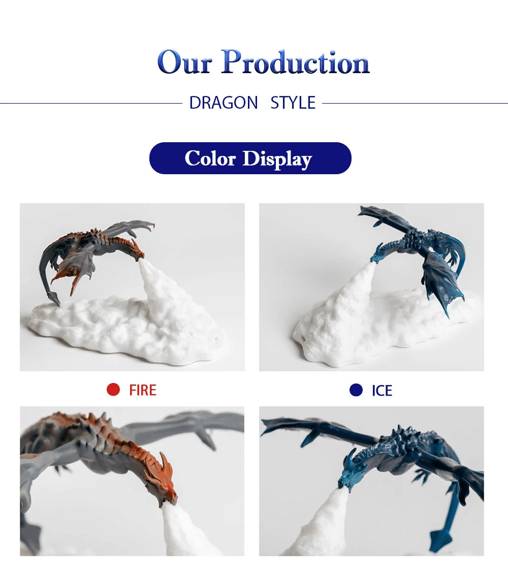 Imprimate 3D Dragon Lumina de Noapte LED-uri Lămpi de Noapte pentru Acasă cele mai Bune Cadouri pentru Copii de uz Casnic Produse de Foc Dragon Dragon de Gheață Decorative 1