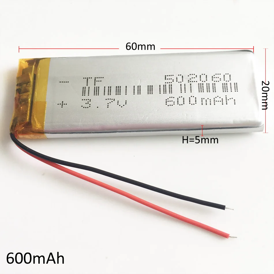 3.7 V 600mAh baterie Litiu Polimer LiPo Baterie Reîncărcabilă 502060 Pentru Mp3 MP4 GPS bluetooth, ebook banca de putere difuzor bluetooth 0
