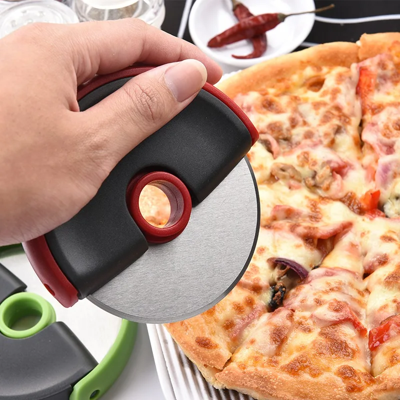 Din Oțel inoxidabil Pizza Roți 1buc Rotunde de Pizza Cutter ABS se Ocupe de Tort Vafe, Clătite Tăiere Slicer Bucătărie Gadget 2