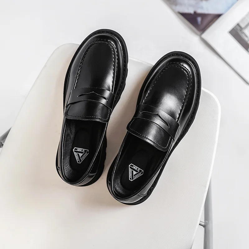 Oamenii Harajuku Om Din Coreea De Pantofi Din Piele De Moda Streetwear Business Casual Platforma Groasa Din Piele Nunta Bărbați Mocasini Pantofi 1