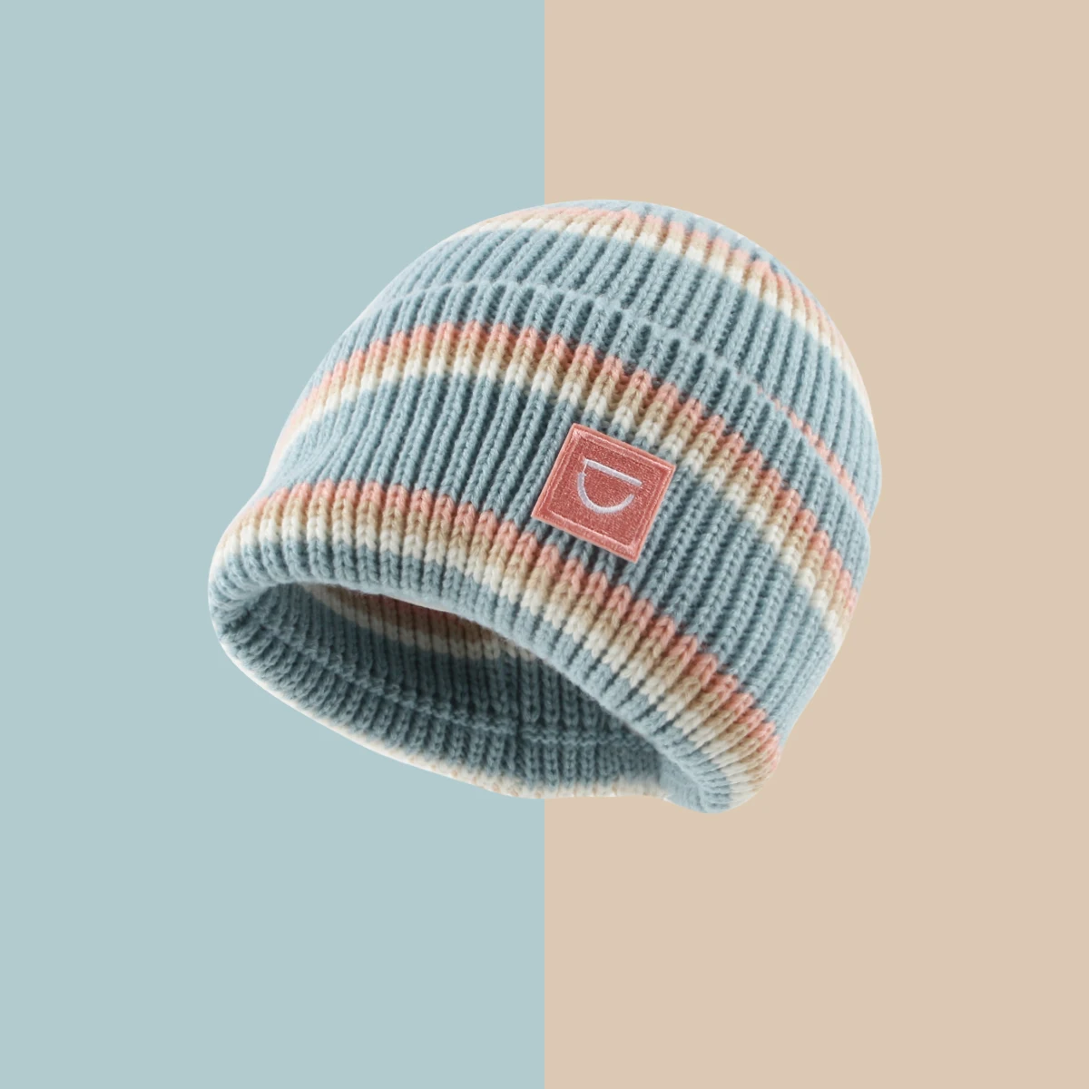 2022 Curcubeu Striped Beanie Pentru Femei Smiley Eticheta de Potrivire Pălărie de Lână Tricot Bonete de Iarna Barbati Cald Chelioși Pălărie Gorros 2