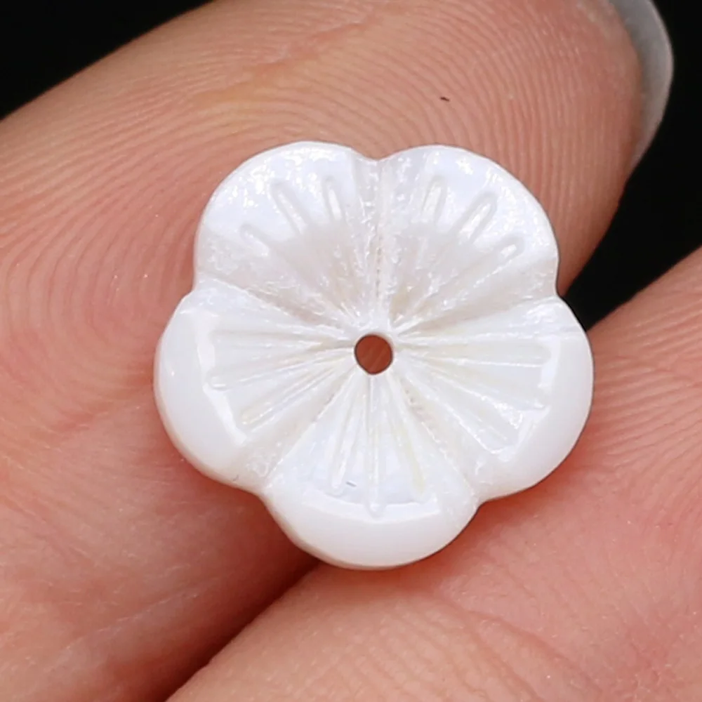 10PC Noi de Flori Shell Margele Vrac Sculptate Natural Sidef Alb Shell Margele pentru DIY Meșteșug Cercei Ac de păr Bijuterii 1