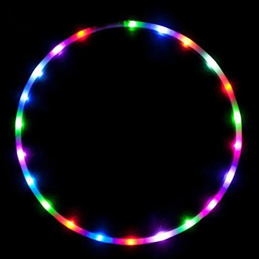 LED Detașabil 8 Secțiuni Stralucitoare Pe Materiale Incandescente Sport Cerc Multicolor Hoop Copii Adult Pierde în Greutate Jucărie 1