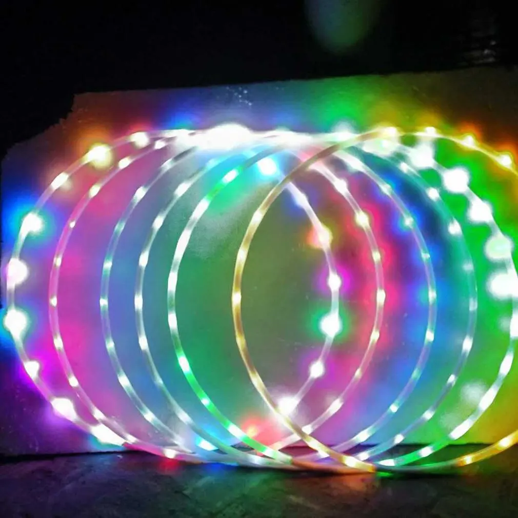 LED Detașabil 8 Secțiuni Stralucitoare Pe Materiale Incandescente Sport Cerc Multicolor Hoop Copii Adult Pierde în Greutate Jucărie 4