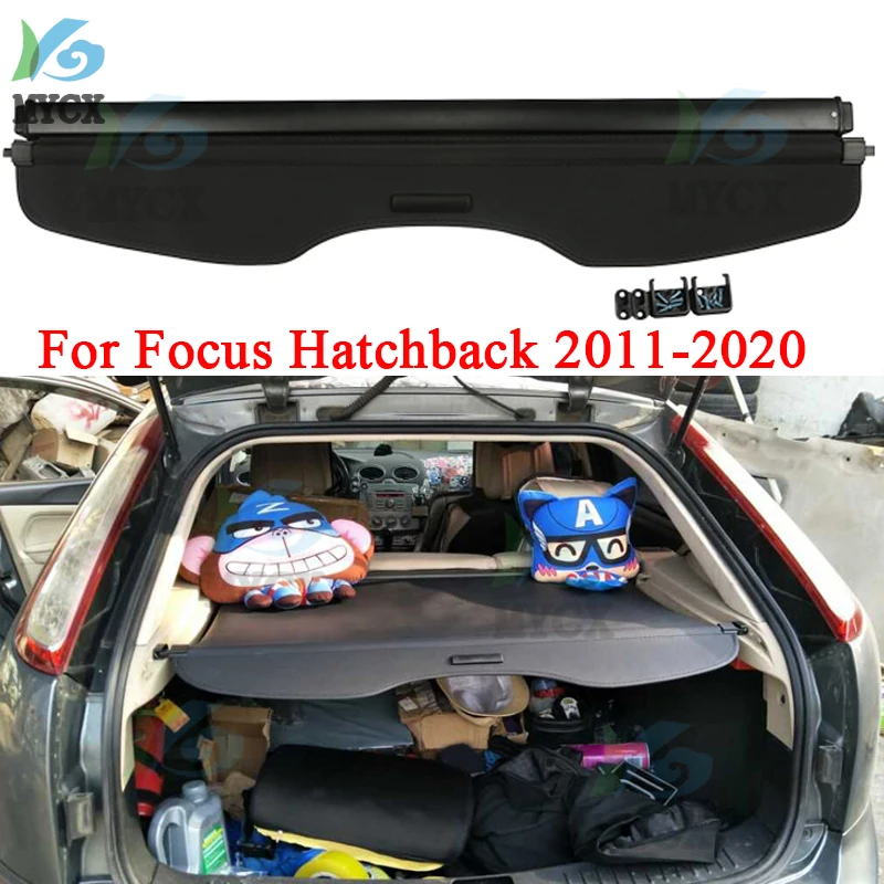 Portbagajul Din Spate A Încărcăturii Acoperire Pentru Ford Focus Hatchback 2011-2019 Versiunea Mare De Securitate Auto Scut Accesorii 0