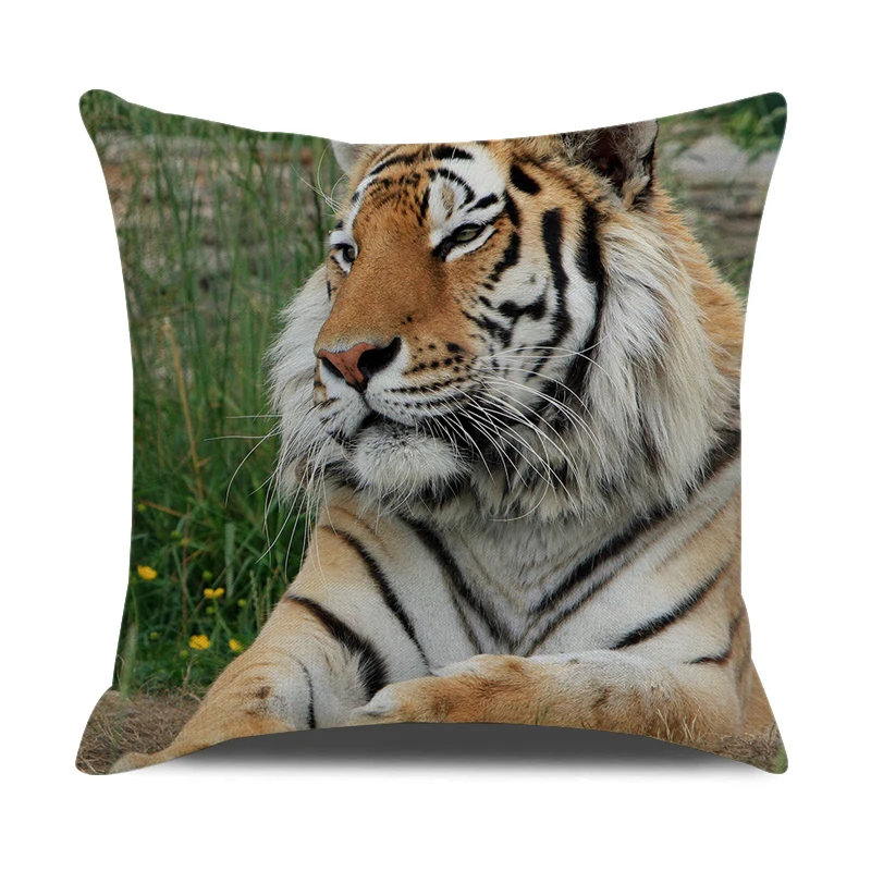 Tiger Tipărite în Afara Pernă Acoperă 45x45cm Fermă Acasă Canapea Pernă Decorativă Acoperi Lenjerie de pat Pătrat Animale Pernă Caz 1