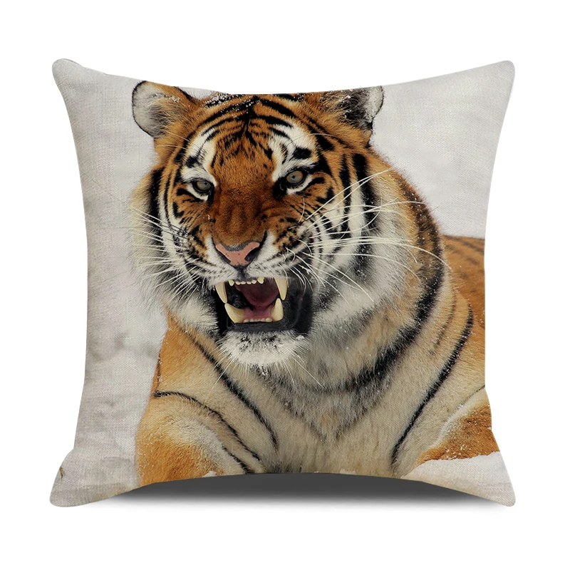 Tiger Tipărite în Afara Pernă Acoperă 45x45cm Fermă Acasă Canapea Pernă Decorativă Acoperi Lenjerie de pat Pătrat Animale Pernă Caz 2
