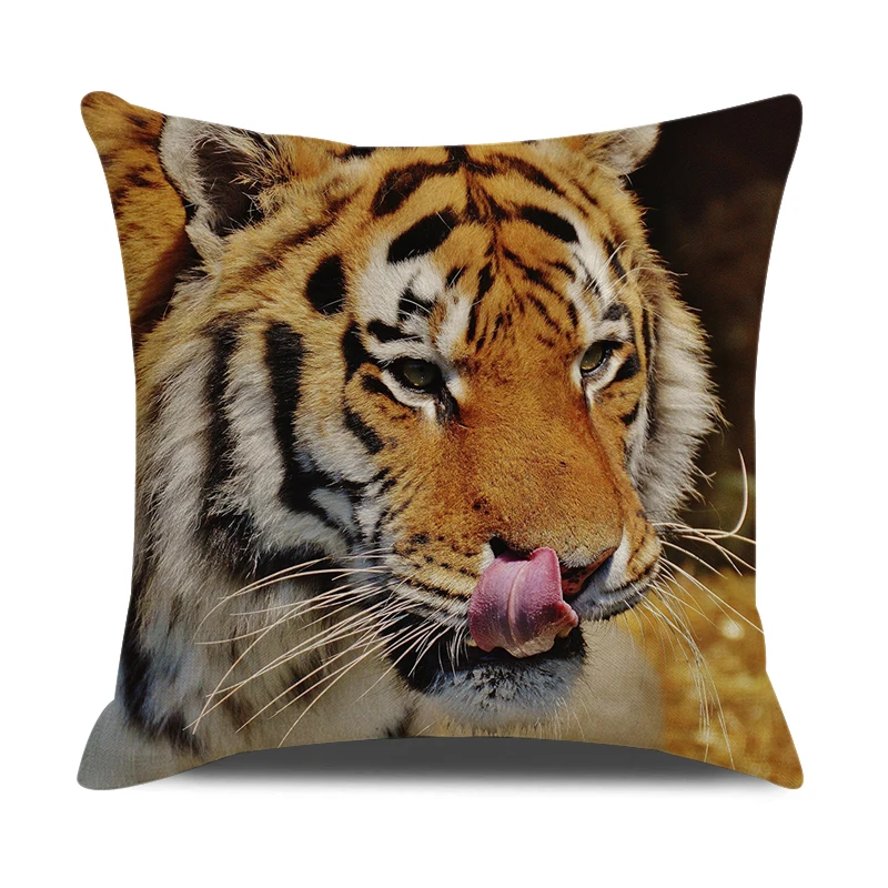 Tiger Tipărite în Afara Pernă Acoperă 45x45cm Fermă Acasă Canapea Pernă Decorativă Acoperi Lenjerie de pat Pătrat Animale Pernă Caz 5