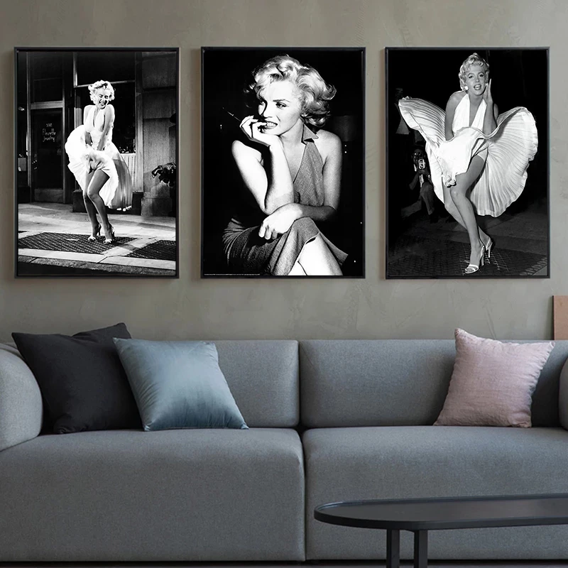 Celebra Marilyn Monroe Alb-Negru de Epocă Panza Pictura Postere si Printuri de Arta de Perete Imaginile pentru Camera de zi Decor Acasă 1