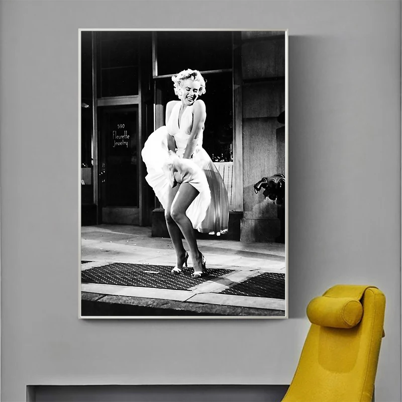 Celebra Marilyn Monroe Alb-Negru de Epocă Panza Pictura Postere si Printuri de Arta de Perete Imaginile pentru Camera de zi Decor Acasă 3