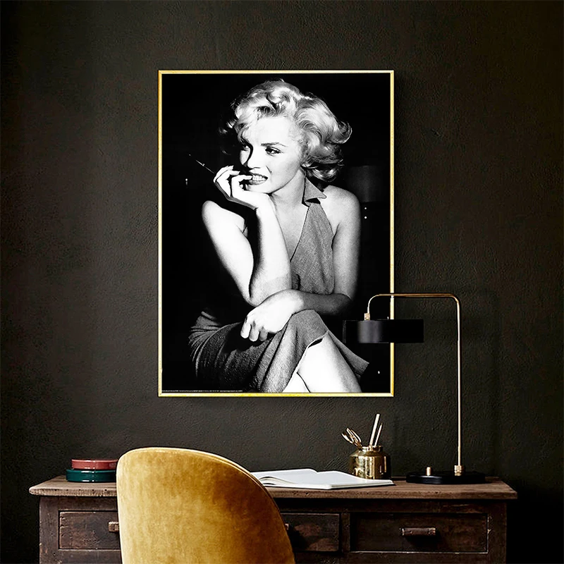 Celebra Marilyn Monroe Alb-Negru de Epocă Panza Pictura Postere si Printuri de Arta de Perete Imaginile pentru Camera de zi Decor Acasă 4