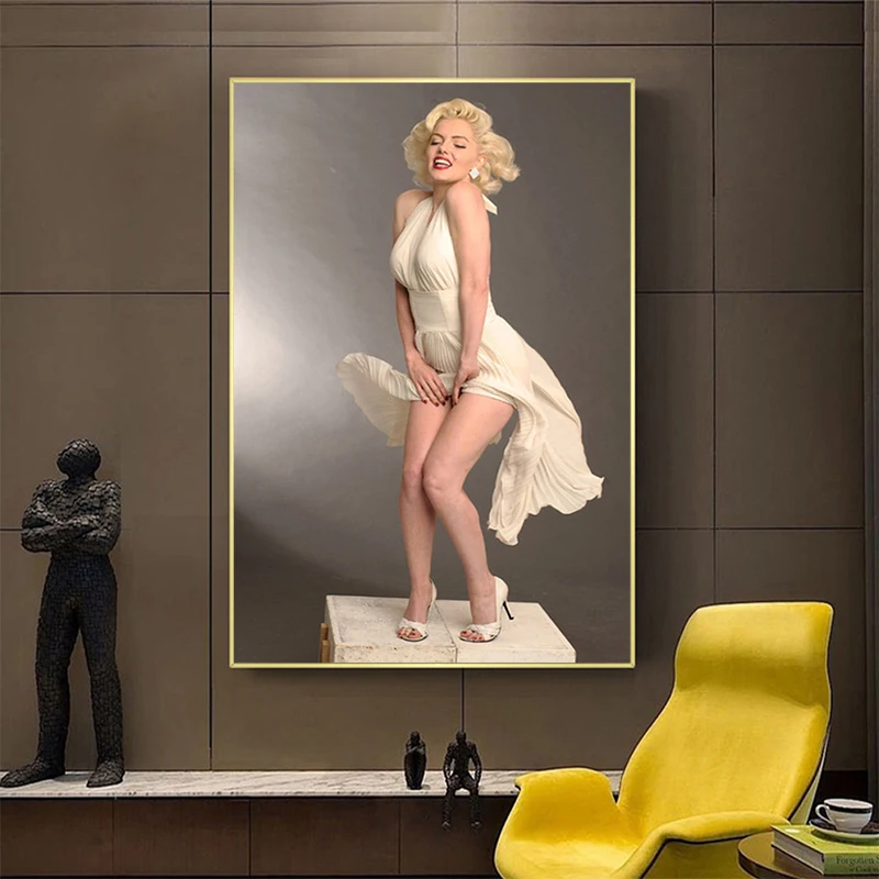 Celebra Marilyn Monroe Alb-Negru de Epocă Panza Pictura Postere si Printuri de Arta de Perete Imaginile pentru Camera de zi Decor Acasă 5