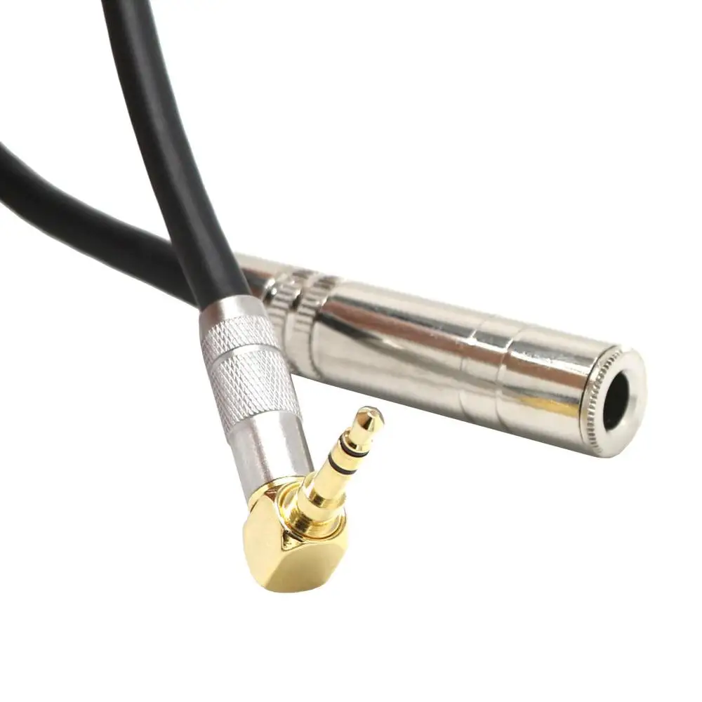 Jack Mufă Audio de 3.5 mm Masculin la 6,35 mm Adaptor de sex Feminin Extensie Stereo Aux Cablu în Unghi Splitter Audio Auto Linie Fir Placat cu Aur 2