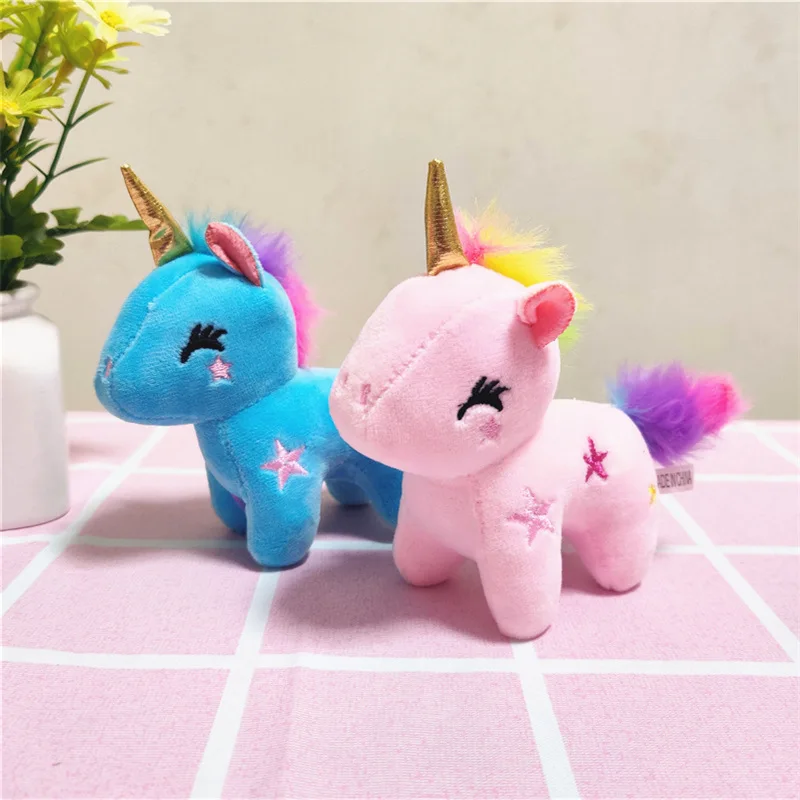 1buc Pluș Unicorn Breloc Drăguț Dolofan Stele Colorate de Par Model de Păpușă Jucărie Pandantiv Sac de Ornament Fata Cadou Surpriza Smile 3