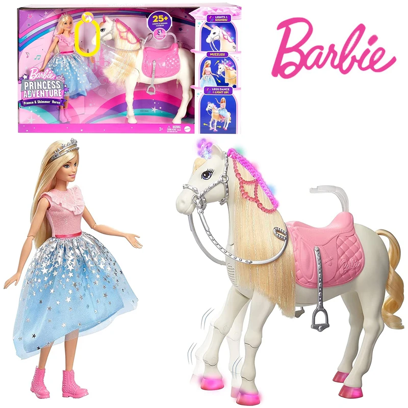 Barbie Jucarii GML79 Aventura Păpuși Printesa Grozavul si Stralucire Cal Accesorii Pusti de Jucarie cu Lumini și Sunete Copil Fată Ziua de nastere Cadou 0