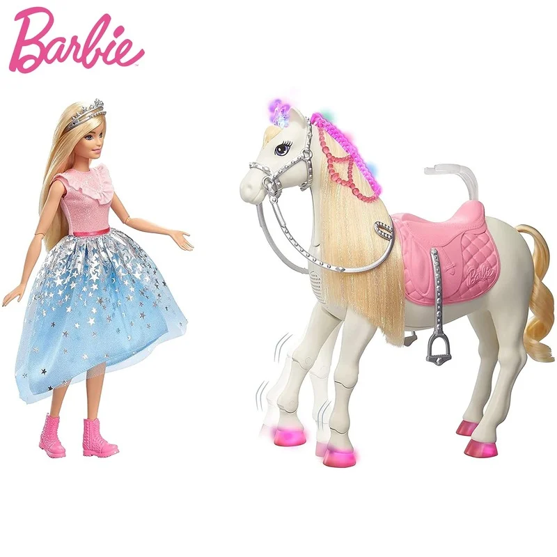 Barbie Jucarii GML79 Aventura Păpuși Printesa Grozavul si Stralucire Cal Accesorii Pusti de Jucarie cu Lumini și Sunete Copil Fată Ziua de nastere Cadou 2