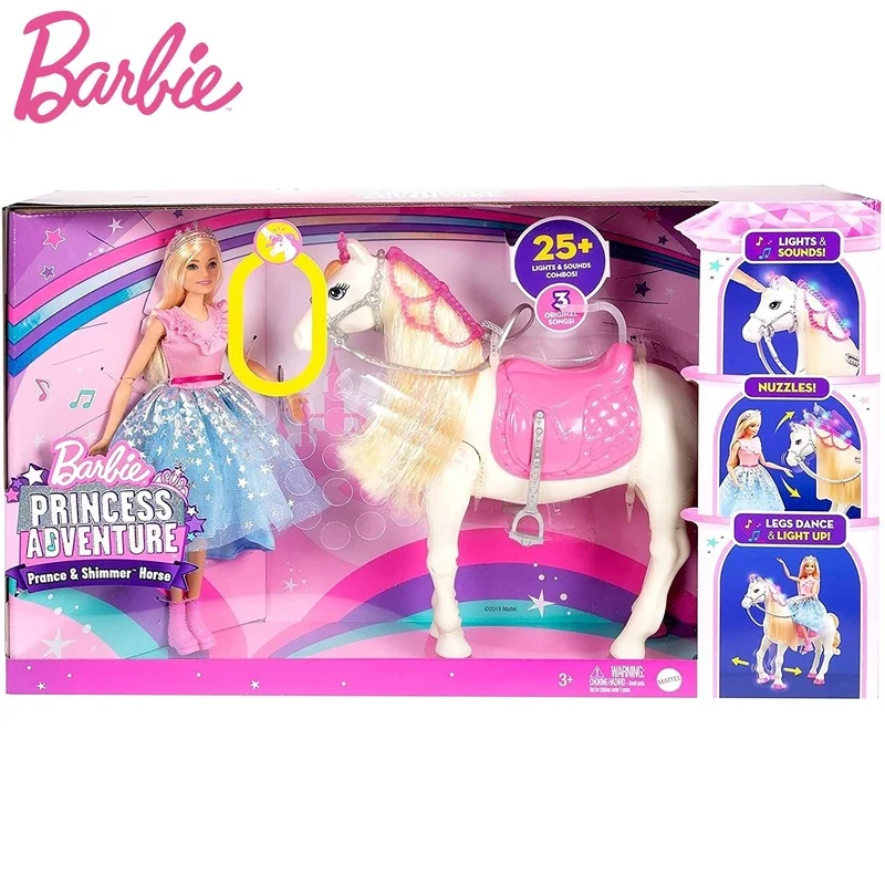Barbie Jucarii GML79 Aventura Păpuși Printesa Grozavul si Stralucire Cal Accesorii Pusti de Jucarie cu Lumini și Sunete Copil Fată Ziua de nastere Cadou 4