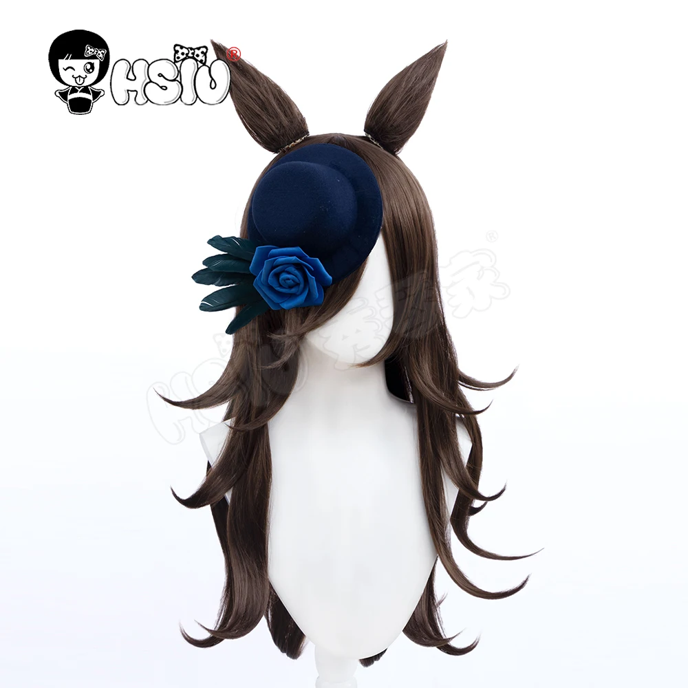 Orez Duș peruca cosplay Anime Umamusume Destul de Derby cosplay LUNA Maro-părul Lung negru Gratuit peruca Cap Destul de Derby peruca cosplay 0