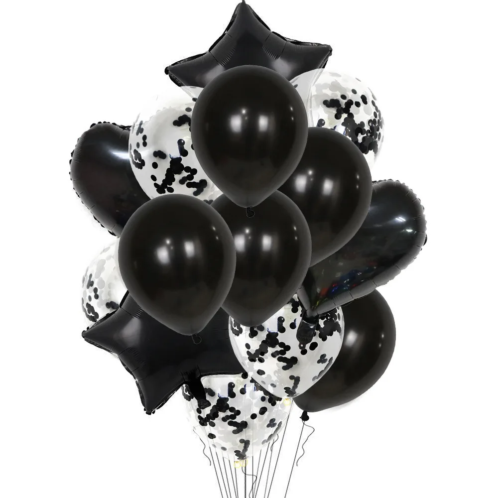 14Pcs/Lot Rotund Sclipici Confetti Stea Inima Baloane Latex, Folie de Aluminiu Baloane Pentru Petrecere de Aniversare de Nunta Decor 3