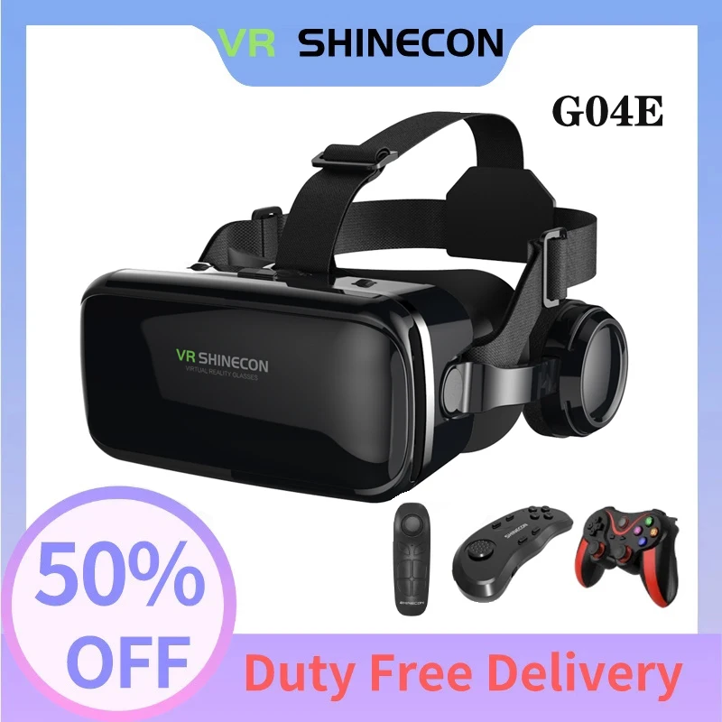 VR Shinecon Iubitorii de Joc G04E Ochelari 3D Film Video de 4.7-6.53 inci Casca de Realitate Virtuala Carton Smartphone 3D Ochelari VR 0