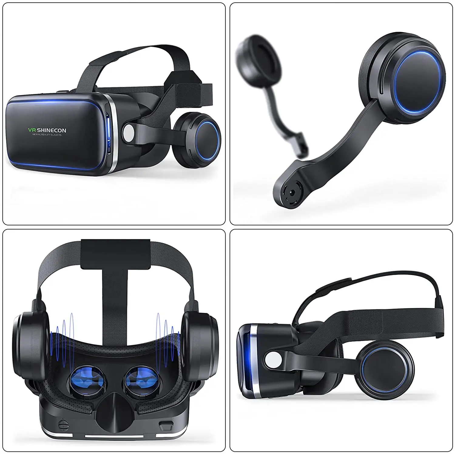VR Shinecon Iubitorii de Joc G04E Ochelari 3D Film Video de 4.7-6.53 inci Casca de Realitate Virtuala Carton Smartphone 3D Ochelari VR 5