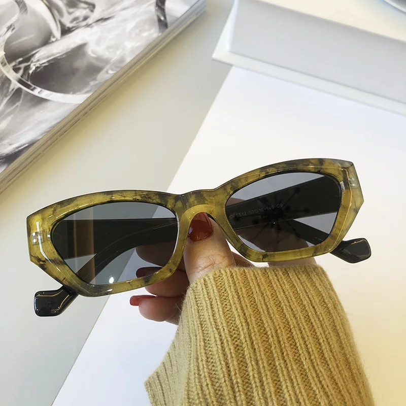 2021 Epocă Mic Cadru ochelari de Soare Femei de Moda Ochi de Pisică Ochelari de Soare Barbati Retro Design de Brand Wild Street UV400 Ochelari 1