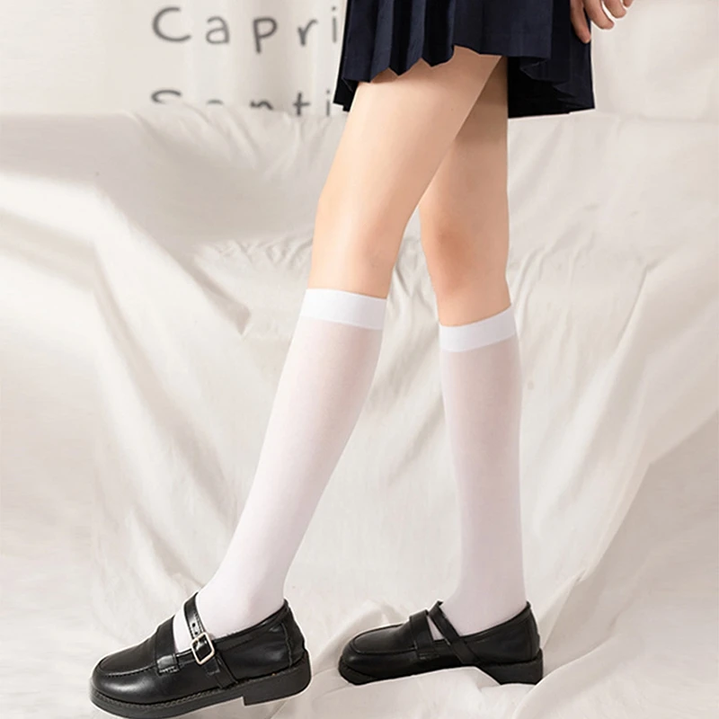 Vara Mătase Subțire Vițel Ciorapi Femei Fete Japoneze Tub De Șosete Lungi De Sex Feminin Doamnelor Peste Genunchi Ciorapi Sexy Negri Culoarea Pielii 4