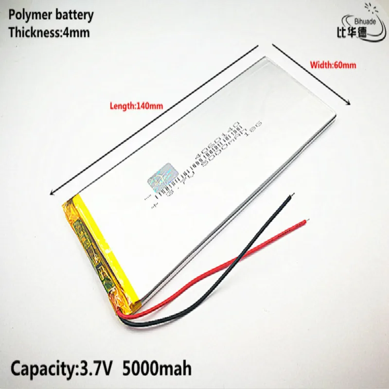 Litru de energie baterie 3.7 V,5000mAH 4060140 Polimer litiu-ion / Li-ion baterie pentru tableta pc de 7 inch, 8 inch 9inch,mp3,mp4 0