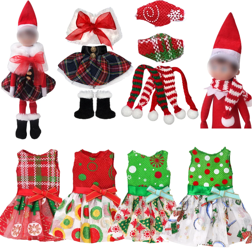 Elf De Crăciun Doll Snowman Dress Scarf Fusta Masca Pantofi Jucărie Pentru Copii Accesorii Copii De Craciun Cadou De Ziua Elf 0