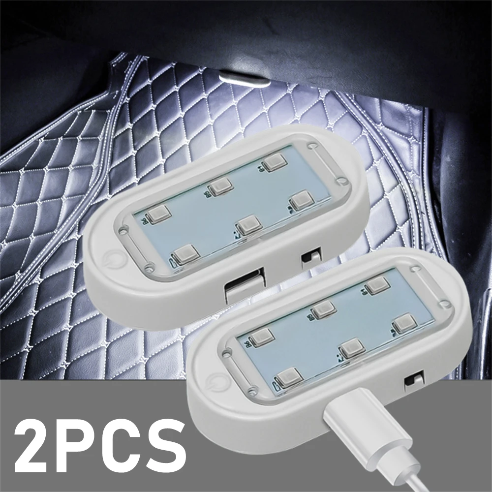 2 BUC baterie Reîncărcabilă LED-uri de Iluminat Interior Auto de Plafon Lumina Acoperiș Lectură Mini Led Touch Lumina habitaclu Magnet de Iluminat 0