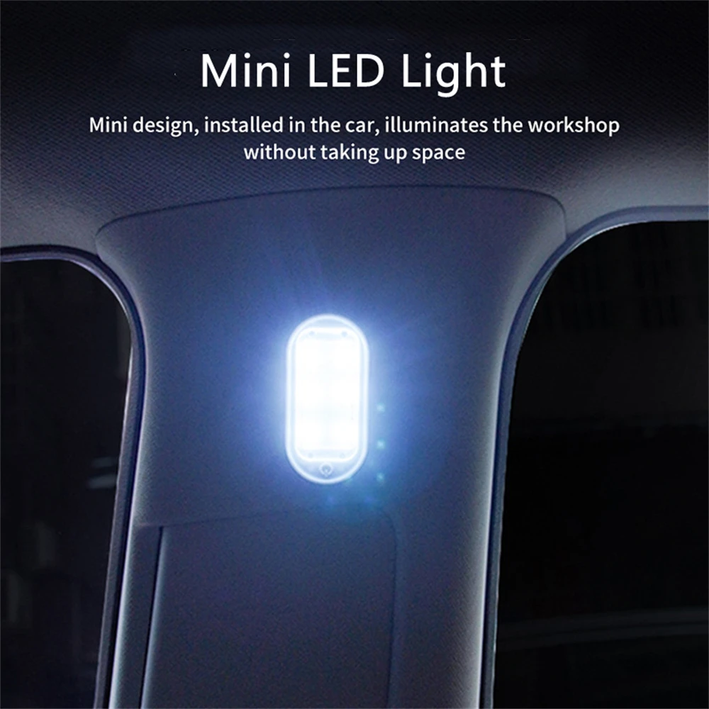 2 BUC baterie Reîncărcabilă LED-uri de Iluminat Interior Auto de Plafon Lumina Acoperiș Lectură Mini Led Touch Lumina habitaclu Magnet de Iluminat 4