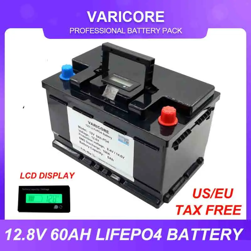 12v 12.8 V 60AH LiFePO4 Baterie de Litiu de Putere Baterii de 4000 de Cicluri cu 100A descărcare de gestiune BMS pentru bricheta Mașinii Vântul Solar Tax Free 0