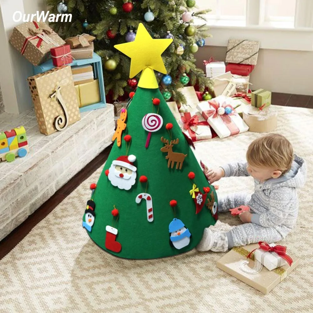 OurWarm Decor de Crăciun 2022 Anul Nou 3D DIY Simțit Pom de Crăciun Noutăți Ornament Pentru Copii Cadou de Crăciun de Jucărie Acasă Decor Casa 0
