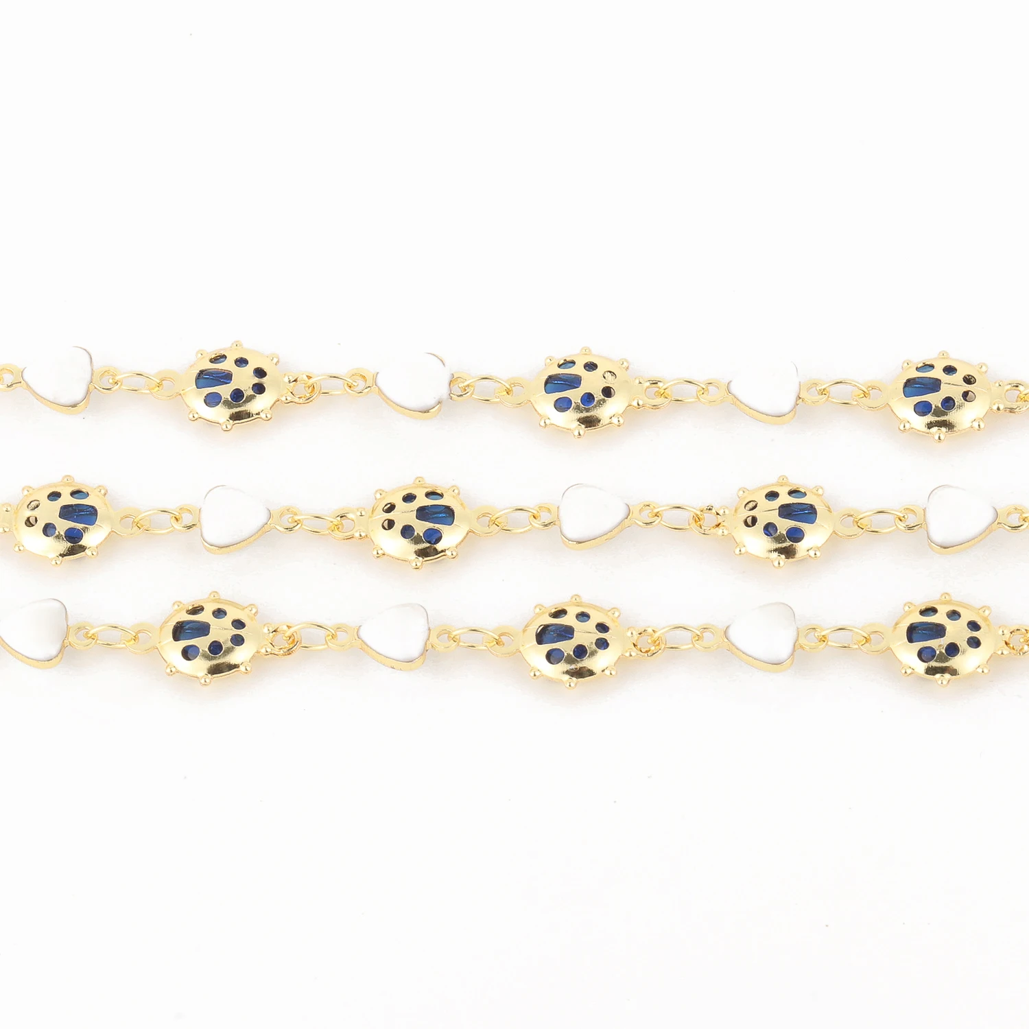 1M din Oțel Inoxidabil de Aur Colorate in Forma de Inima de Cristal Daisy Val Margele Cravată Lanțuri pentru a Face Bijuterii DIY Colier Bratara 3