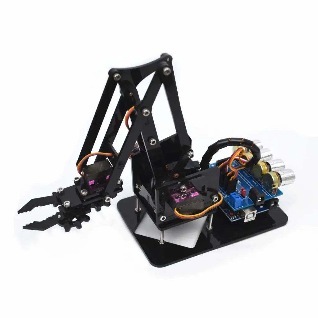 SG90 MG90S 4 DOF Unassembly Acrilice Braț Mecanic, Robot de tip Manipulator cu Gheare pentru Arduino Filtru de Învățare DIY Kit Robot 5