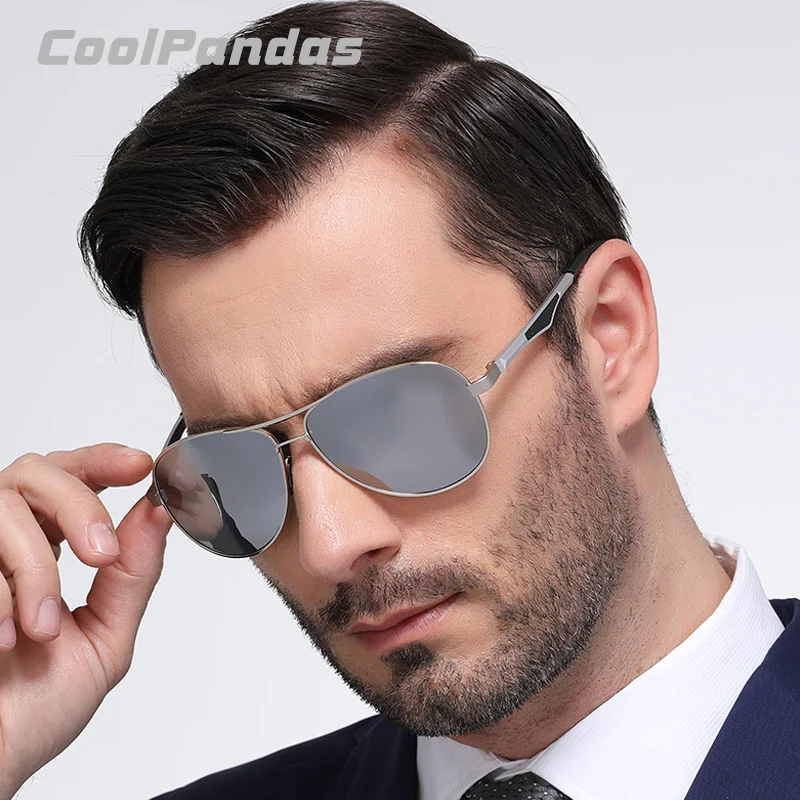 CoolPandas Design Clasic Pilot ochelari de Soare Polarizat Bărbați Moda Cadru de Aluminiu Femei Oglindă Ochelari de UV400 lentes de sol hombre 1