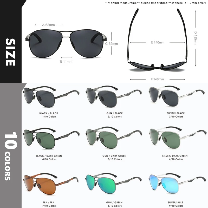 CoolPandas Design Clasic Pilot ochelari de Soare Polarizat Bărbați Moda Cadru de Aluminiu Femei Oglindă Ochelari de UV400 lentes de sol hombre 3