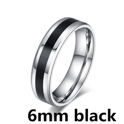 Inele din Oțel inoxidabil Clasic Alianța Inele de Nunta pentru Femei Barbati Negru si argintiu culoare Culoare Inele de Cuplu Bijuterii Promit Trupa 1