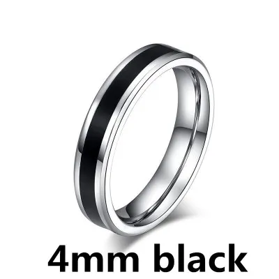 Inele din Oțel inoxidabil Clasic Alianța Inele de Nunta pentru Femei Barbati Negru si argintiu culoare Culoare Inele de Cuplu Bijuterii Promit Trupa 2