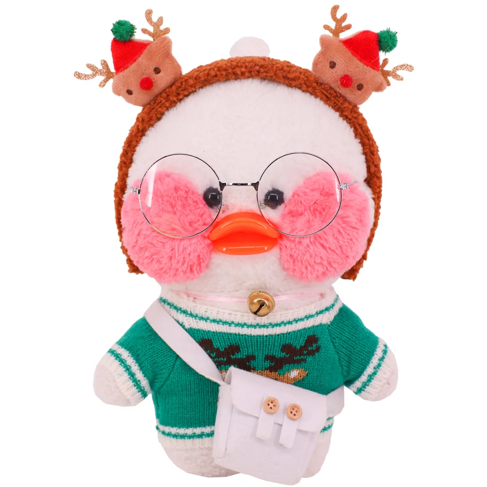 30 Cm Duck Papusa Haine De Pluș Stil Drăguț Iepure/Elk Imprimare Pulover Lalafanfan Jucărie De Pluș Umplute Accesorii,Cadou De Crăciun Jucării 3