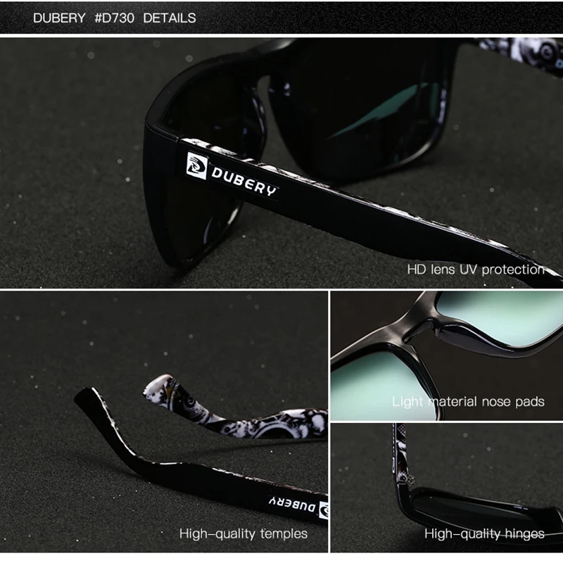 DUBERY Polarizat ochelari de Soare Barbati de Conducere Ochelari de Soare Pentru Barbati Retro de Înaltă Calitate de Brand de Lux de Designer Fermoar Cutie 730 3
