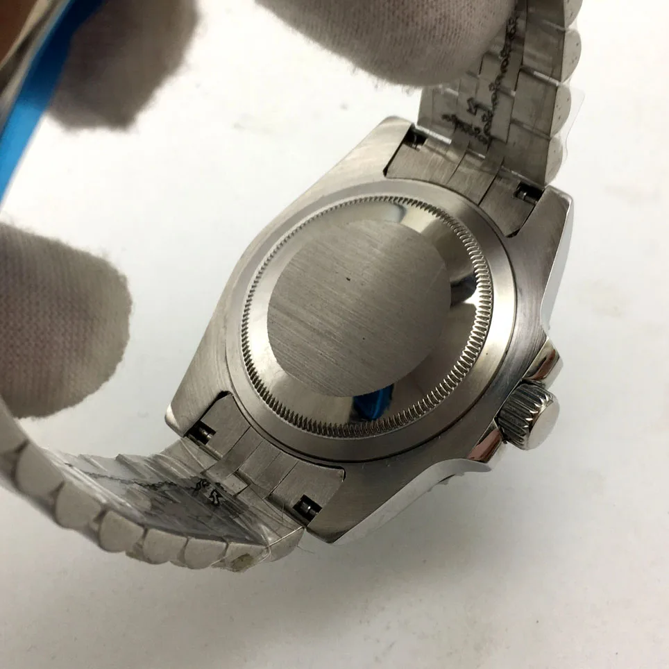 Iaht de tip aseptic suprafața gri bărbați automat ceas mecanic ceas din oțel inoxidabil culoare negru ceramice inel inox 316 2