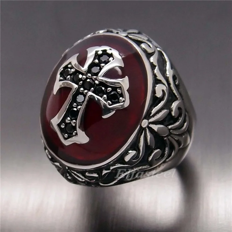 Europene Și Americane de Zirconiu Barbati Vampir Cross Ring Moda Religioase Populare Inel Jewelry2021 0