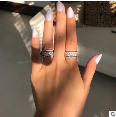 2019 Lux alb zircon inel pentru femei nunta petrecere de logodna inel Clasic de Bijuterii cadou en-gros 2
