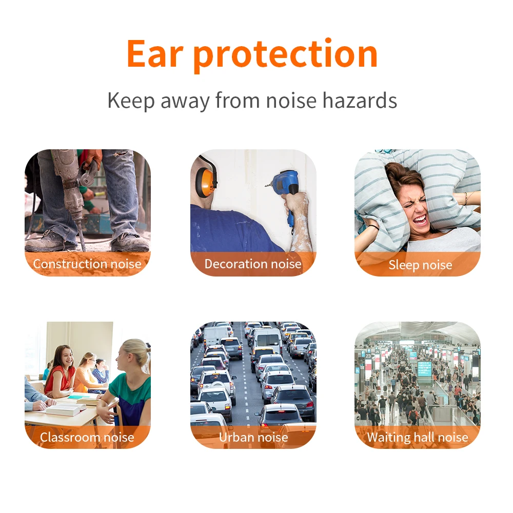 10pairs Moale Confortabil Spuma pentru Urechi Dopuri Conice de Călătorie Somn de Reducere a Zgomotului Dopuri de Sunet de Izolare Protecție pentru Urechi 4
