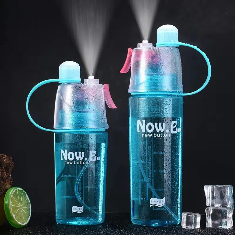 Sport sticlă de apă în aer liber creative pulverizare cu scurgere dovada portabil cană de sticlă de Plastic pentru sport paie biciclete 0