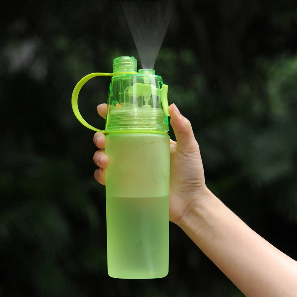 Sport sticlă de apă în aer liber creative pulverizare cu scurgere dovada portabil cană de sticlă de Plastic pentru sport paie biciclete 1