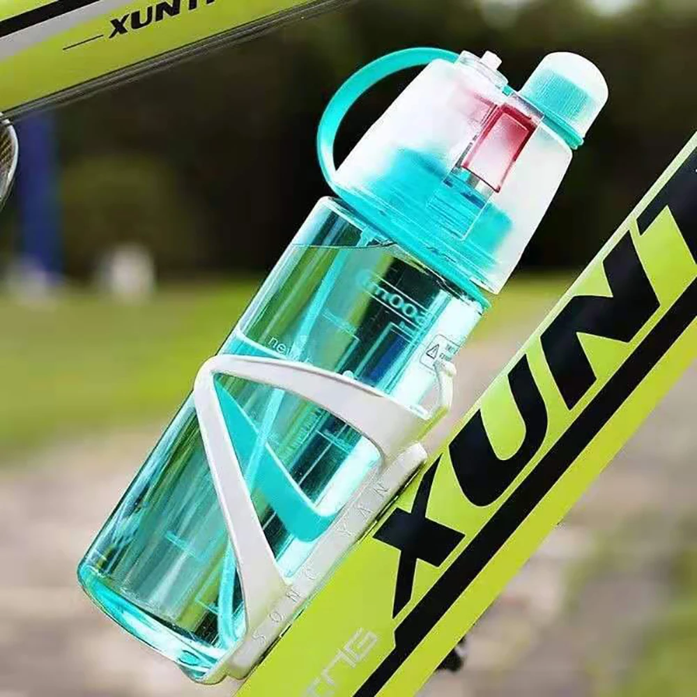 Sport sticlă de apă în aer liber creative pulverizare cu scurgere dovada portabil cană de sticlă de Plastic pentru sport paie biciclete 3